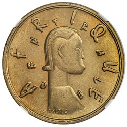 FRENCH EQUATORIAL AFRICA: pattern 40 francs, Paris mint, ND (1958). NGC MS64