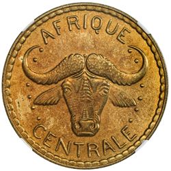 FRENCH EQUATORIAL AFRICA: pattern 40 francs, Paris mint, ND (1958). NGC MS66