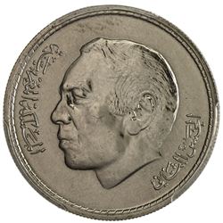 MOROCCO: Hassan II, 1961-1999, copper-nickel dirham, 1974//AH1394. PCGS SP65