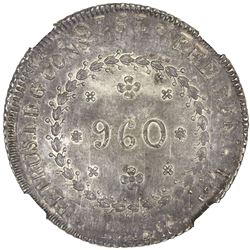 BRAZIL: Pedro I, 1822-1831, AR 960 reis, 1823-R. NGC MS63