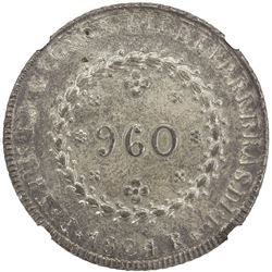 BRAZIL: Pedro I, 1822-1831, AR 960 reis, 1824-R. NGC MS62