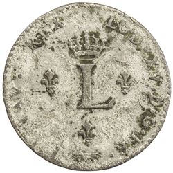 CANADA: Louis XV, 1715-1774, BI 2 sols, 1738-A. VF