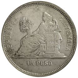 GUATEMALA: AR peso, 1889. NGC AU55