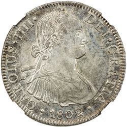 MEXICO: Carlos IV, 1788-1808, AR 8 reales, 1802-Mo. NGC MS62