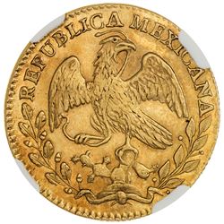 MEXICO: AV 2 escudos, 1856/5-Mo. NGC MS62