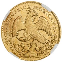 MEXICO: AV 2 escudos, 1862-Mo. NGC AU58