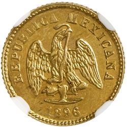 MEXICO: AV peso, 1896-Mo. NGC MS63