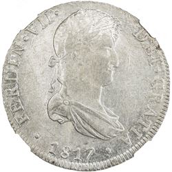 PERU: Fernando VII, 1808-1822, AR 8 reales, 1817. NGC MS61