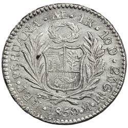 PERU: AR real, 1850. UNC