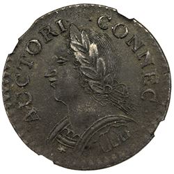 UNITED STATES:, NGC graded AU50 BR, 1787 Connecticut copper