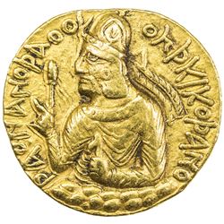 KUSHAN: Huvishka, ca. 155-187, AV dinar (7.95g). VF