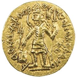 KUSHAN: Vasu Deva I, ca. 191-230+, AV dinar (7.98g). VF