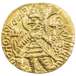 KUSHAN: Vasu Deva I, ca. 191-230+, AV dinar (7.90g). EF