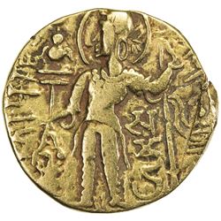 GUPTA: Samudragupta, 334-378, AV dinar (7.39g). F-VF