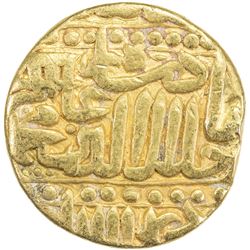 MUGHAL: Akbar I, 1556-1605, AV mohur (10.48g), Agra, AH984. VF