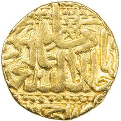 MUGHAL: Akbar I, 1556-1605, AV mohur (10.67g), Ahmadabad, AH986. F-VF