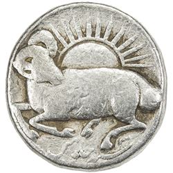 MUGHAL: Jahangir, 1605-1628, AR zodiac rupee (11.39g), Ahmadabad, AH1027 year 13. F-VF