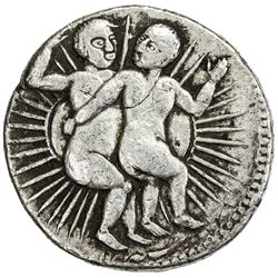 MUGHAL: Jahangir, 1605-1628, AR zodiac rupee (11.33g), Ahmadabad, AH1027 year 13. VF