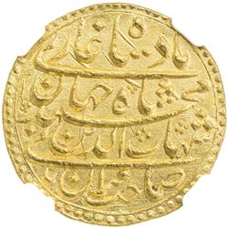 MUGHAL: Shah Jahan I, 1628-1658, AV mohur, Surat, year 2. NGC MS66