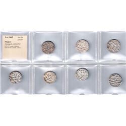 MUGHAL: Aurangzeb, 1658-1707, LOT of 7 rupees of Sahrind, ex Ajit Singh Collection.