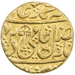 MUGHAL: Shah Alam II, 1759-1806, AV mohur (10.71g), Shahjahanabad, AH(119)7 year 25. VF