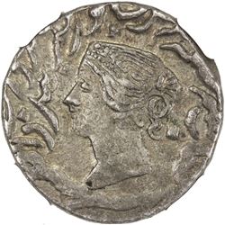 BHARATPUR: Jaswant Singh, 1853-1893, AR rupee, VS1910. NGC AU53