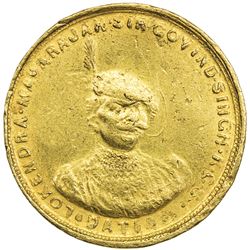 DATIA: Govind Singh, 1907-1948, AR medallic mohur (5.68g), ND (ca. 1940s). EF