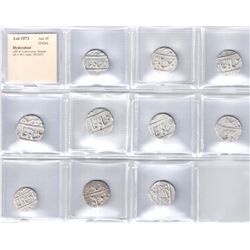 HYDERABAD:LOT of 10 silver coins