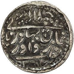 RADHANPUR: Zorawar Khan, 1825-1874, AR 4 annas (2.87g), Radhanpur, 1871//AH1887. VF
