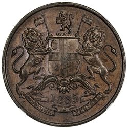 BRITISH INDIA: William IV, 1830-1837, AE half anna (12.91g), 1835(m). NGC MS63