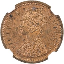 BRITISH INDIA: Victoria, Empress, 1876-1901, AE 1/12 anna, 1883(c). NGC MS62
