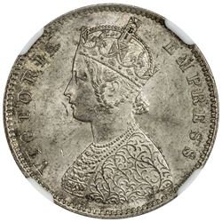 BRITISH INDIA: Victoria, Empress, 1876-1901, AR 1/2 rupee, 1894-B. NGC MS64