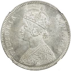 BRITISH INDIA: Victoria, Empress, 1876-1901, AR rupee, 1878(c). NGC MS63