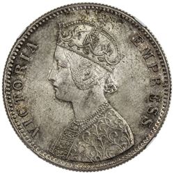 BRITISH INDIA: Victoria, Empress, 1876-1901, AR rupee, 1886-C. NGC MS64