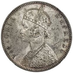 BRITISH INDIA: Victoria, Empress, 1876-1901, AR rupee, 1898-B. NGC MS63