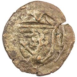 DIU: Maria I & Pedro III, 1777-1786, AE 1/4 atia (2.16g), 1778. F-VF