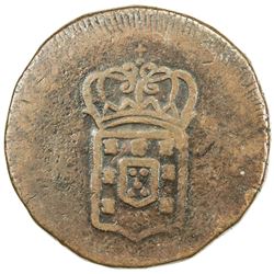 GOA: Miguel, 1828-1834, AE tanga (38.99g), ND. VF