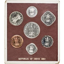 INDIA: Republic, 7-coin proof set, 1950(b). PF
