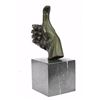 Image 5 : Thumbs Up Hand Bronze Sculpture on Marble base Figurine