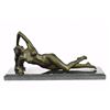 Image 1 : Beautiful Naked Nude Girl Bronze Sculpture on Mrable base Statue