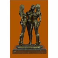 Graces Girls Females Three Friends Bronze Sculpture