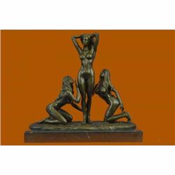 Graces Girls Females Handmade Three Friends bronze Sculpture