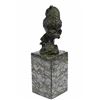 Image 6 : Bird Owl Bronze Sculpture on Marble Base Statue