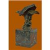 Image 3 : Falcon American Eagle Bronze Sculpture on Marble Base Statue