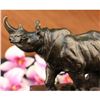 Image 3 : Rhino wildlife Bronze Sculpture on Marble base Statue