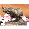 Image 5 : Rhino wildlife Bronze Sculpture on Marble base Statue
