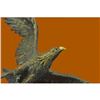 Image 2 : Multi Color Patina American Bald Eagle Bronze Statue on Marble Base Sculpture