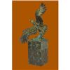 Image 3 : Multi Color Patina American Bald Eagle Bronze Statue on Marble Base Sculpture