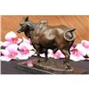 Image 4 : Cow Humped Cattle Bronze Sculpture on Marble Base Figurine