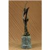 Image 4 : Very Large Two Flying Eagle Bronze Sculpture on Marble Base Figurine